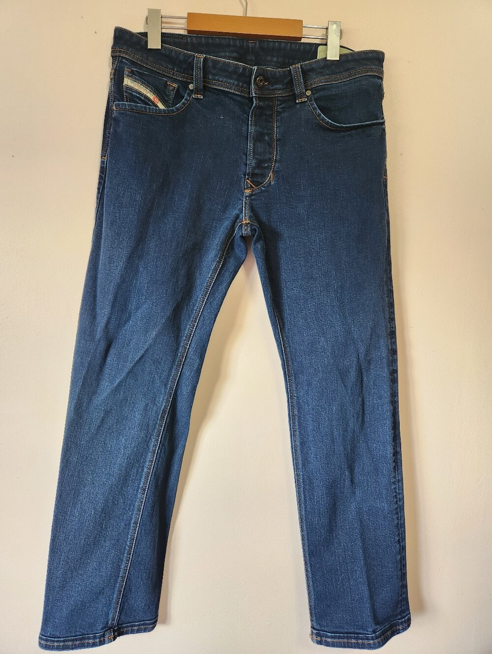 Diesel Larkee Regular Straight Dark Wash Stretch Jeans Mens Size 34x30 Denim